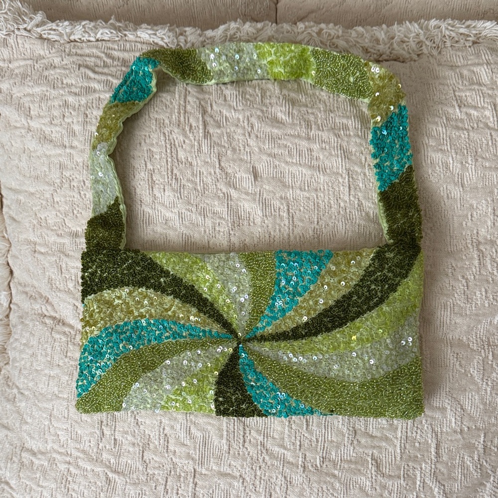 Vibrant Swirl Sequin Mini Bag party ready light and beautiful, roomy
